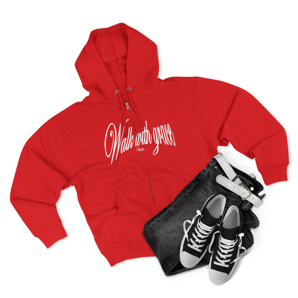 Walk With Grace /Angel wing Zip Hoodie