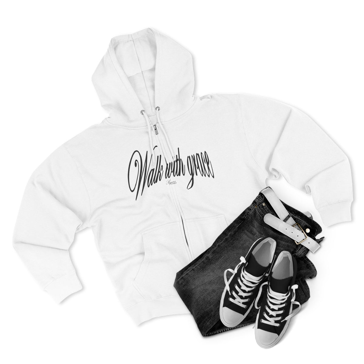 Walk With Grace /Angel wing Zip Hoodie
