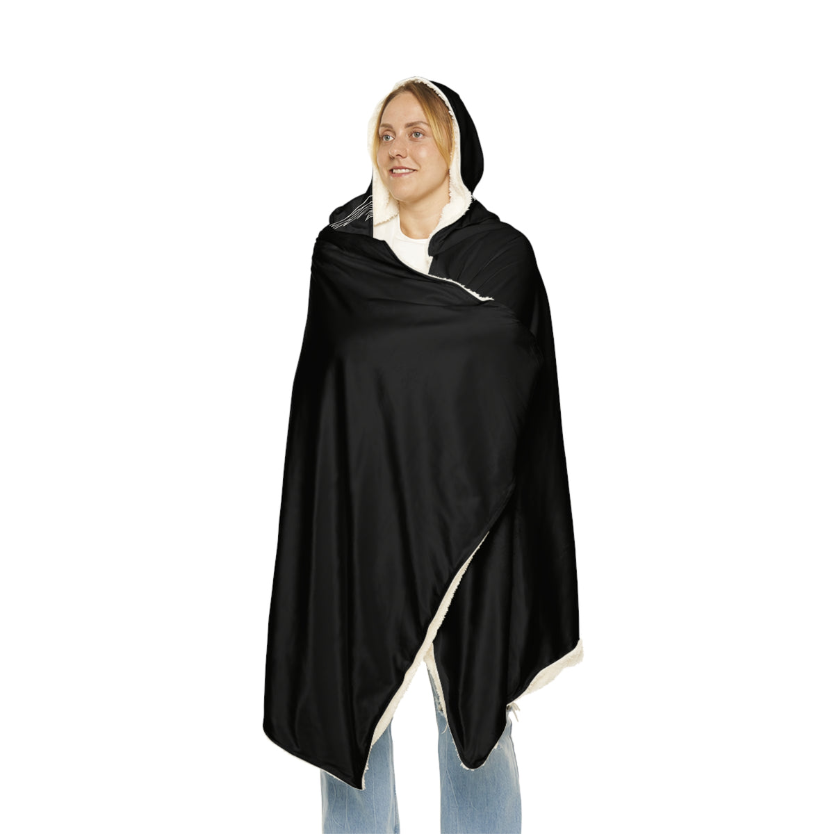 Angel Wings Hooded Blanket – Black Snuggle Blanket with angel wings