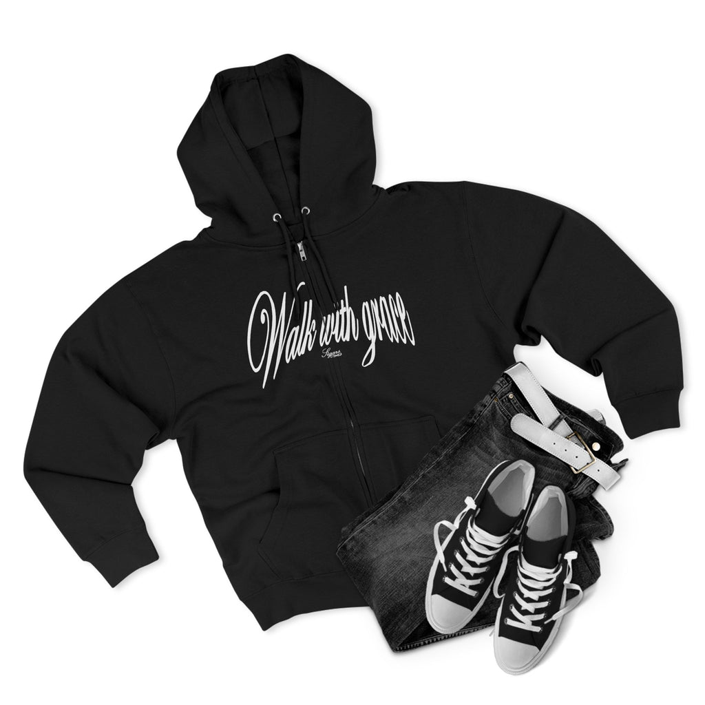 Walk With Grace /Angel wing Zip Hoodie