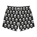 Skull Print Swim Trunks — Black & White All-Over-Print Beach Shorts