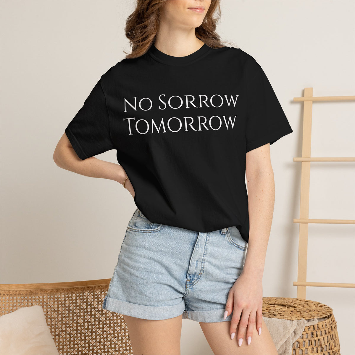 No Sorrow Tomorrow T-Shirt | Minimal Text Tee