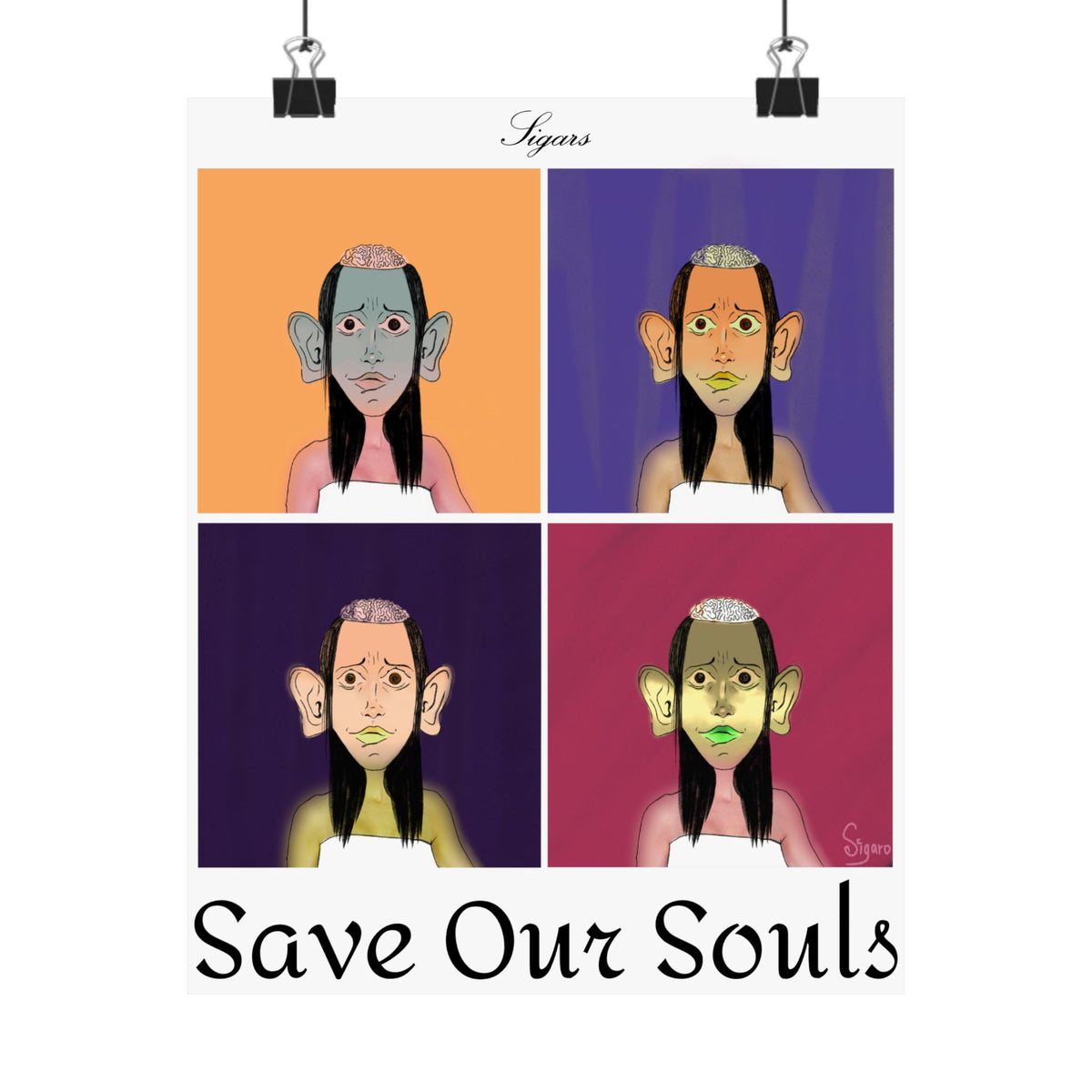 Save Our Souls Matte Poster — Pop Art Portrait Wall Art (Vertical) 8”x10”
