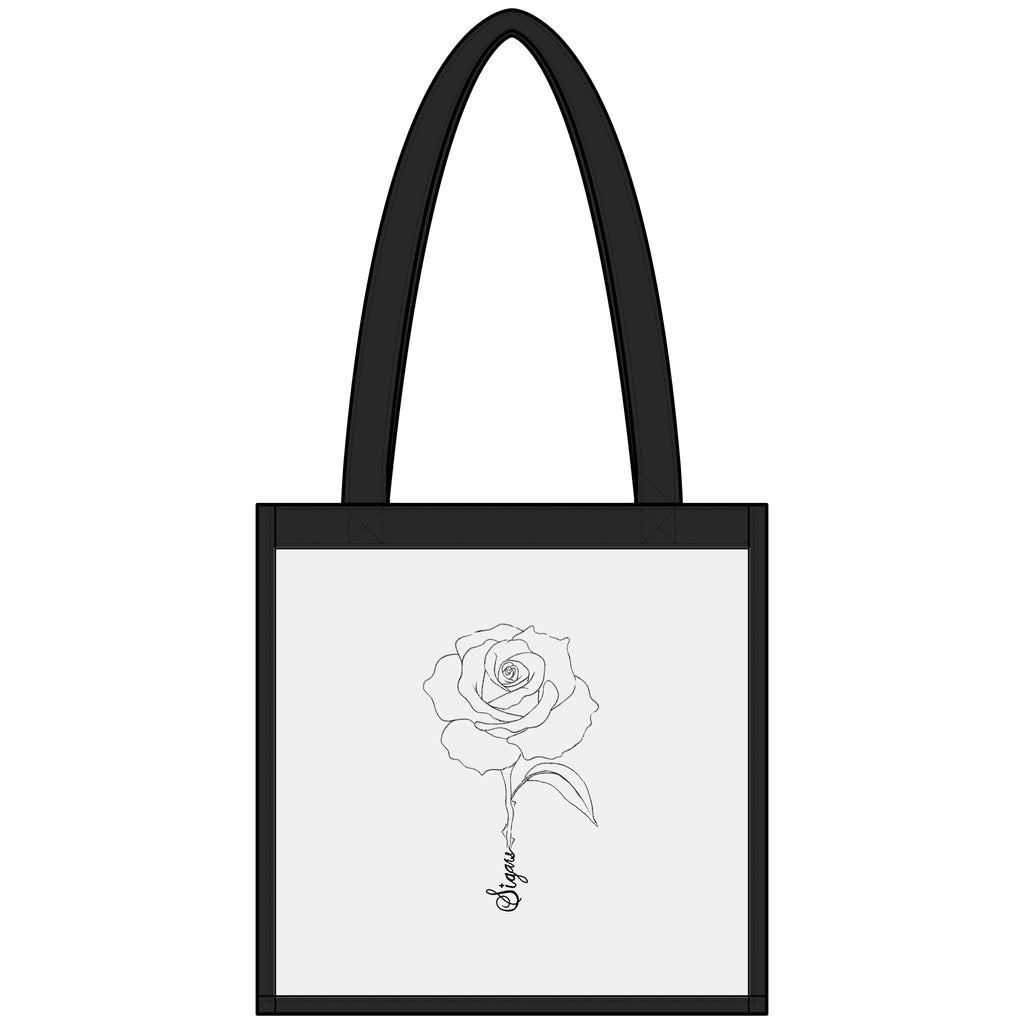 Clear Stadium Tote — Minimal Rose Outline Clear Stadium Bag