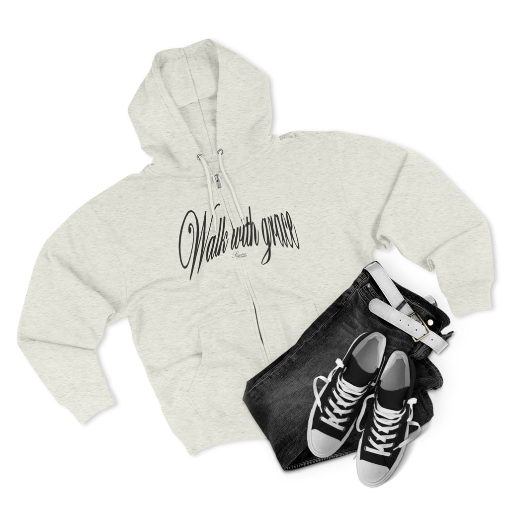 Walk With Grace /Angel wing Zip Hoodie